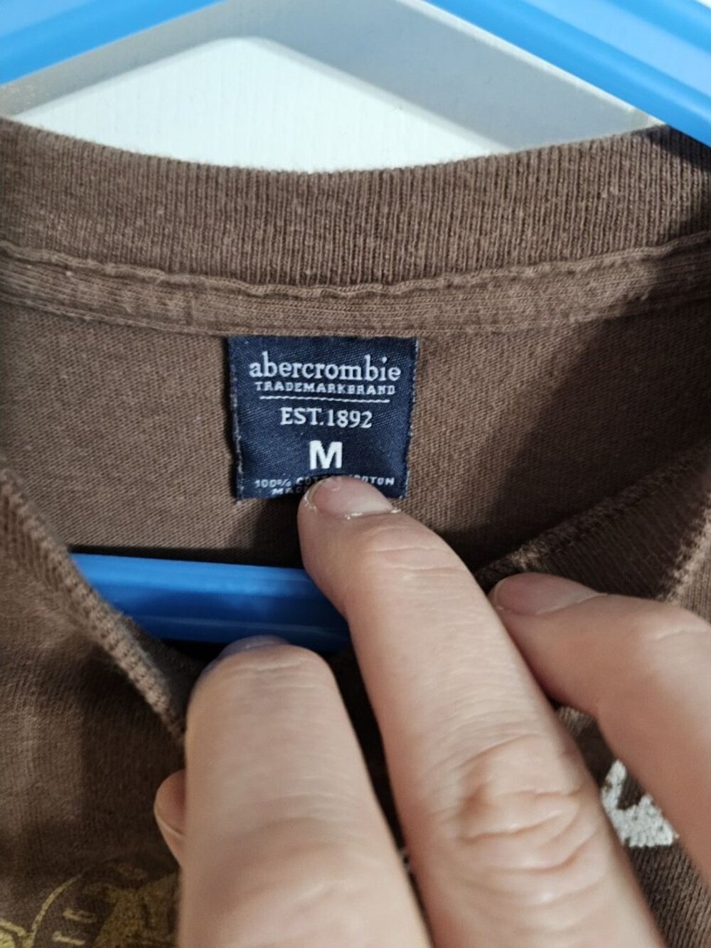 Abercrombie Kids M Long Sleeve Brown Cotton Graphic Moose Shirt Archival Y2K - Picture 4 of 6